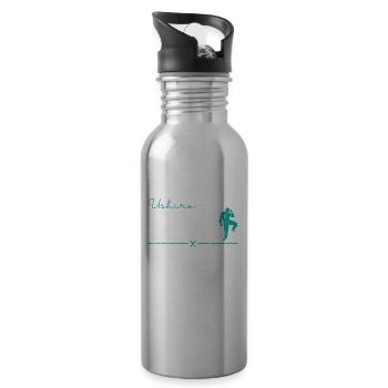 Ushiro Geri Backward Kick Martial Arts - 20 oz Water Bottle - silver - Right