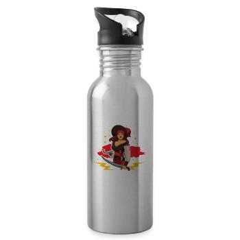 Female Pirate Pirate Ship Woman Pirate Captain - 20 oz Water Bottle - silver - Right