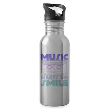 Music Makes Me Smile 4 - 20 oz Water Bottle - silver - Right