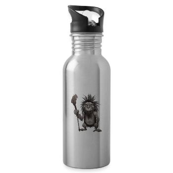 Pukwudgie Cryptid Folklore Myths Cryptozoologist - 20 oz Water Bottle - silver - Right