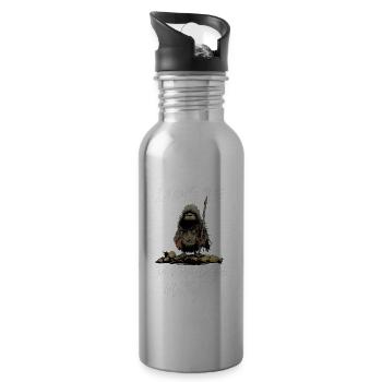 Pukwudgie Cryptid Folklore Myths Cryptozoologist - 20 oz Water Bottle - silver - Right