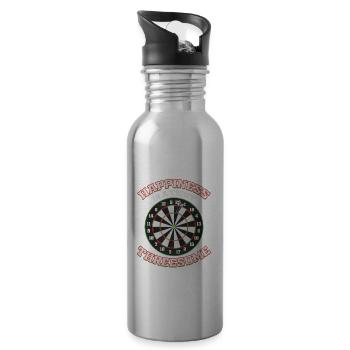 Darts Play Darts Fan Darts Gift Dart Player Funny - 20 oz Water Bottle - silver - Right