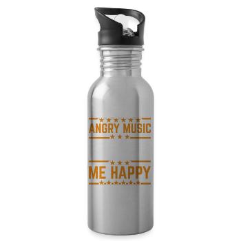 Angry Music Makes Me Happy 7 - 20 oz Water Bottle - silver - Right