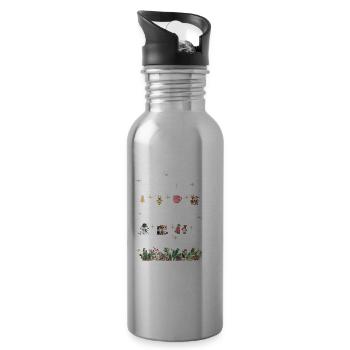 Drink tea, pet my cats, and watch Christmas movies - 20 oz Water Bottle - silver - Right
