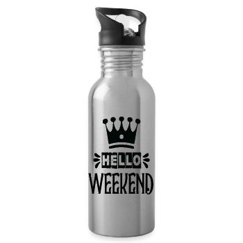 Hello Weekend - 20 oz Water Bottle - silver - Right