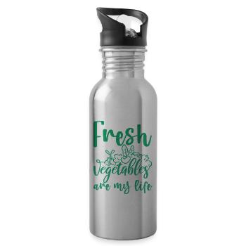 Fresh Vegetables Are My Life 4 - 20 oz Water Bottle - silver - Right