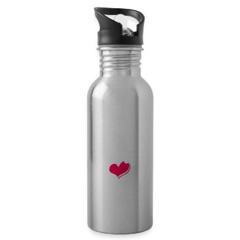 Funny Baseball Gift Baseball Is My Valentine - 20 oz Water Bottle - silver - Right
