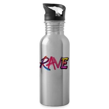 Techno EDM Music Festival Rave Dubstep - 20 oz Water Bottle - silver - Right