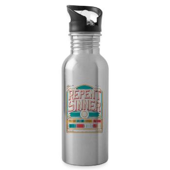 Repent Sinner 15 - 20 oz Water Bottle - silver - Right