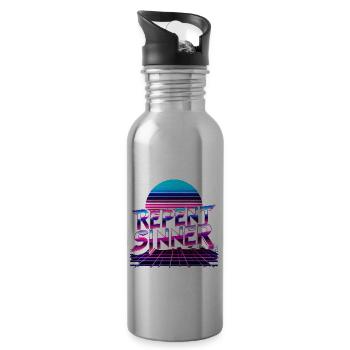 Repent Sinner 19 - 20 oz Water Bottle - silver - Right