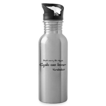 Don't worry Be Hippie Cycle eco lover Yardside - 20 oz Water Bottle - silver - Right