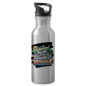 I survived My job and now enjoying my Retirement - 20 oz Water Bottle - silver - Right