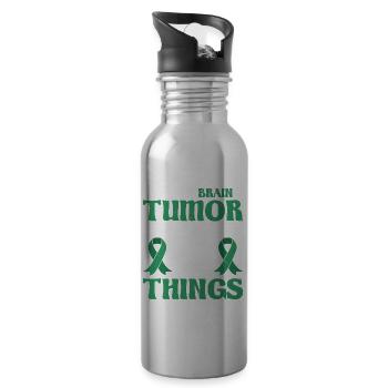 I Had A Brain Tumor I'm Allowed To Do Weird Thing3 - 20 oz Water Bottle - silver - Right