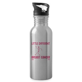 Breast Cancer Awareness Supporter - 20 oz Water Bottle - silver - Right