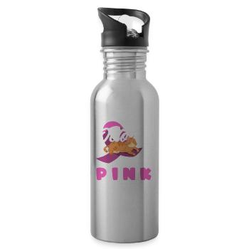 Breast Cancer Awareness Supporter - 20 oz Water Bottle - silver - Right