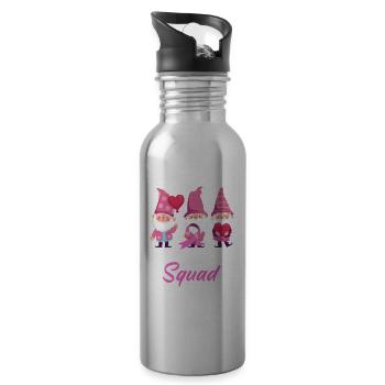 Breast Cancer Awareness Supporter - 20 oz Water Bottle - silver - Right
