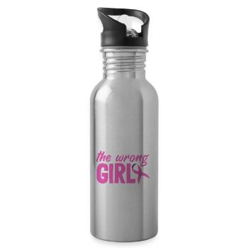 Breast Cancer Awareness Supporter - 20 oz Water Bottle - silver - Right