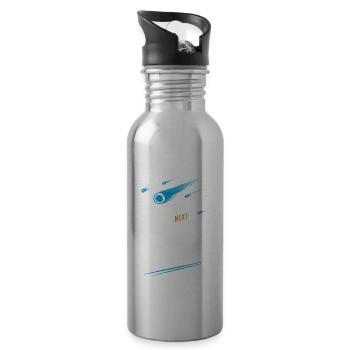 Stargazing Adventures Under the Meteor Shower - 20 oz Water Bottle - silver - Right