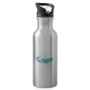 Stargazing Adventures Under the Meteor Shower - 20 oz Water Bottle - silver - Right