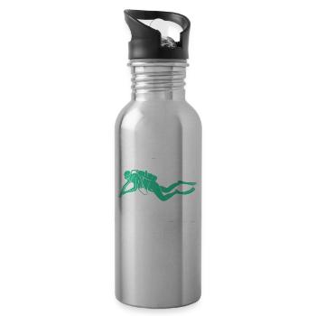 Scuba Diving Diver - 20 oz Water Bottle - silver - Right