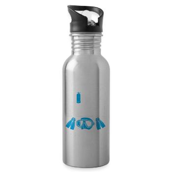 Scuba Diving Diver - 20 oz Water Bottle - silver - Right