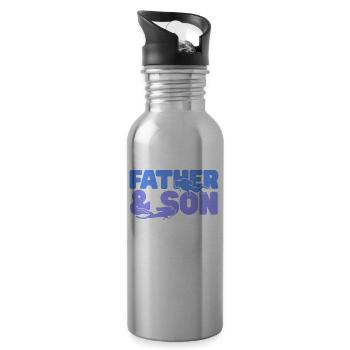 Scuba Diving Diver - 20 oz Water Bottle - silver - Right