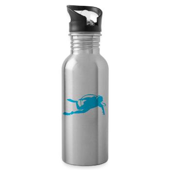 Scuba Diving Diver - 20 oz Water Bottle - silver - Right