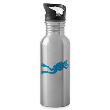 Scuba Diving Diver - 20 oz Water Bottle - silver - Right