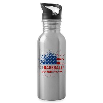 Baseball - USA - 20 oz Water Bottle - silver - Right