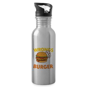 Make a right Burger for a Burger Eater - 20 oz Water Bottle - silver - Right
