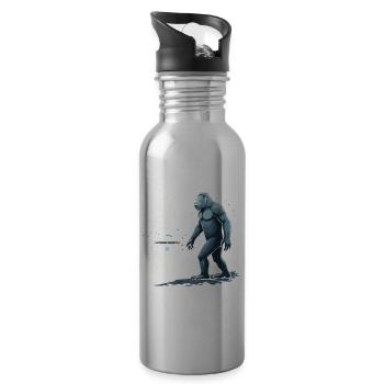 Bigfoot Believer Sasquatch Cryptid Forest Creature - 20 oz Water Bottle - silver - Right