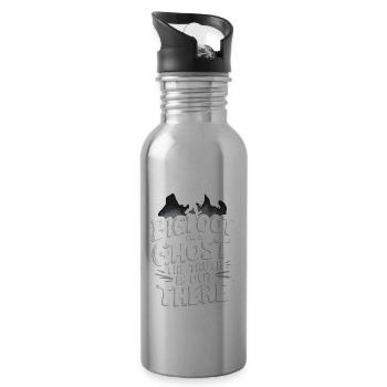 Bigfoot Believer Sasquatch Cryptid Forest Creature - 20 oz Water Bottle - silver - Right