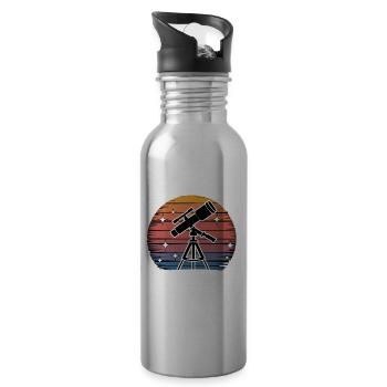Telescope Astronomy Astrology for a Astronomer - 20 oz Water Bottle - silver - Right