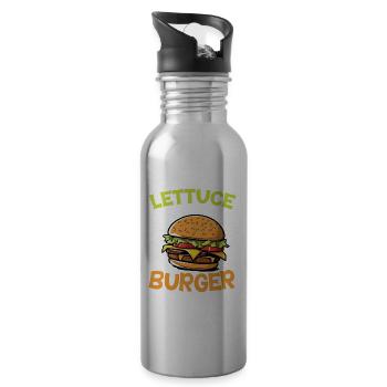 Lettuce Just Say This Burger Is Great for a - 20 oz Water Bottle - silver - Right