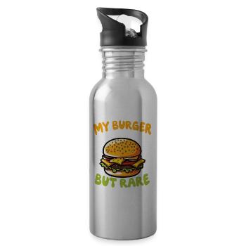 My Burger is Well-Done for a Burger Eater - 20 oz Water Bottle - silver - Right