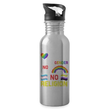 Love, A Statement for Equality and Diversity - 20 oz Water Bottle - silver - Right