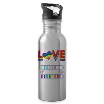 Love, A Statement for Equality and Diversity - 20 oz Water Bottle - silver - Right