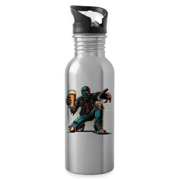 Beer Zombie - 20 oz Water Bottle - silver - Right