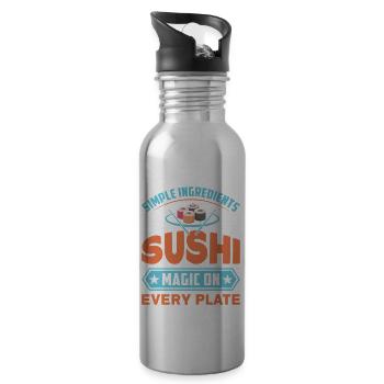 Sushi Japan Eat Sushimeal Meal - 20 oz Water Bottle - silver - Right