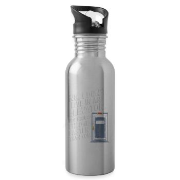 Elevator Maintenance Technician Lift Mechanic - 20 oz Water Bottle - silver - Right
