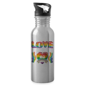 Nice "against Racism" - 20 oz Water Bottle - silver - Right