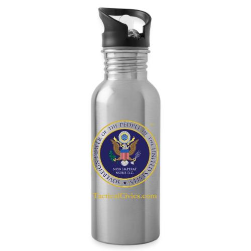 The Peoples Seal w gold url - 20 oz Water Bottle