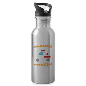 Heroes Wear Kevlar Angels Drive Ambulances - 20 oz Water Bottle - silver - Right