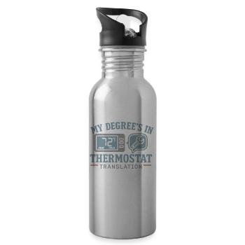 HVAC Tech AC Repair Thermostat Humor Blue Collar - 20 oz Water Bottle - silver - Right