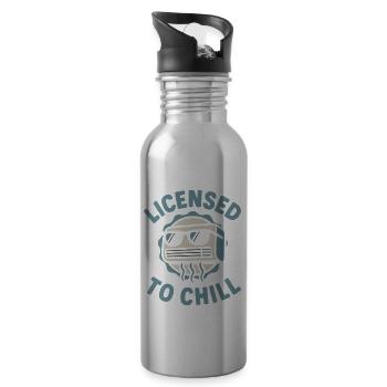 HVAC Tech AC Repair Thermostat Humor Blue Collar - 20 oz Water Bottle - silver - Right