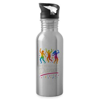 Queer Pride Queer Joy LGBTQ+ Affirmation Trans - 20 oz Water Bottle - silver - Right