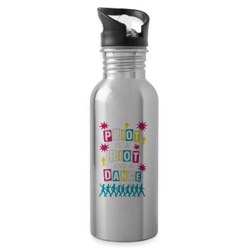 Queer Pride Queer Joy LGBTQ+ Affirmation Trans - 20 oz Water Bottle - silver - Right