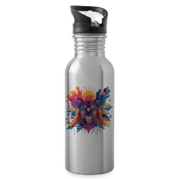 Radial Symmetry – Abstract Cosmic Geometry - 20 oz Water Bottle - silver - Right