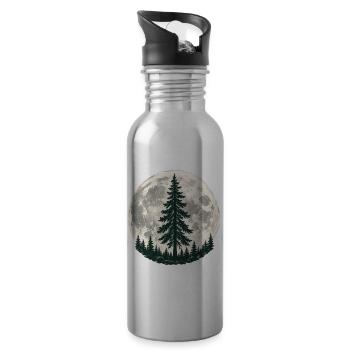 Pine Tree Moon - 20 oz Water Bottle - silver - Right