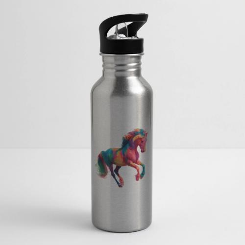 Colorful Paint Splatter Horse Art - 20 oz Water Bottle